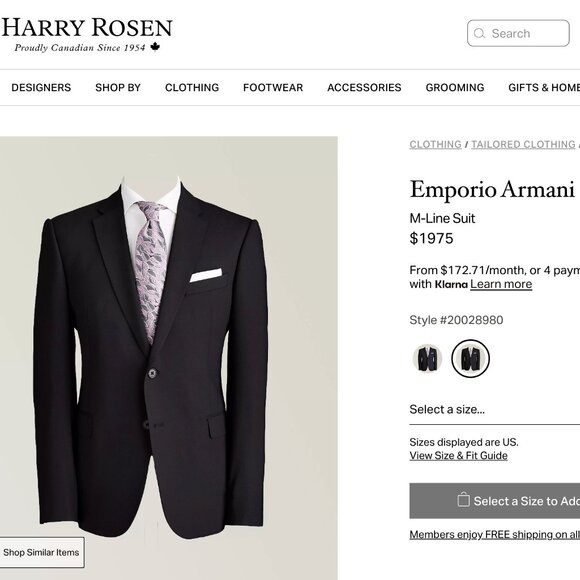 Armani Collezioni Harry Rosen 100% Wool Black Blazer Suit Jacket Coat Italy 42 R - Picture 13 of 13